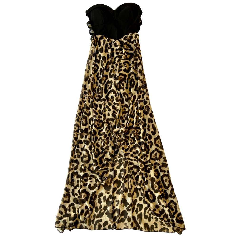 Windsor High/Low Leopard Print Strapless Dress Women's Size M